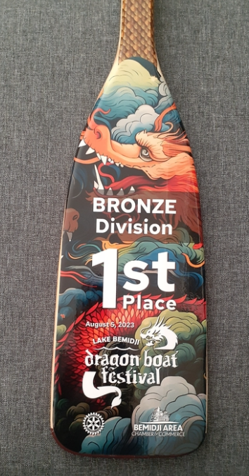 image of paddle trophy for first place in bronze division