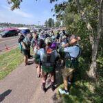 Getting ready to move into the marshaling area at the Lake Superior Dragon Boat Festival